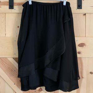 Alex Evenings Faux Wrap Black Skirt Size 1x
